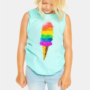 NWT- CHASER Youth Girls' Every Scoop Ice Cream Tank Top